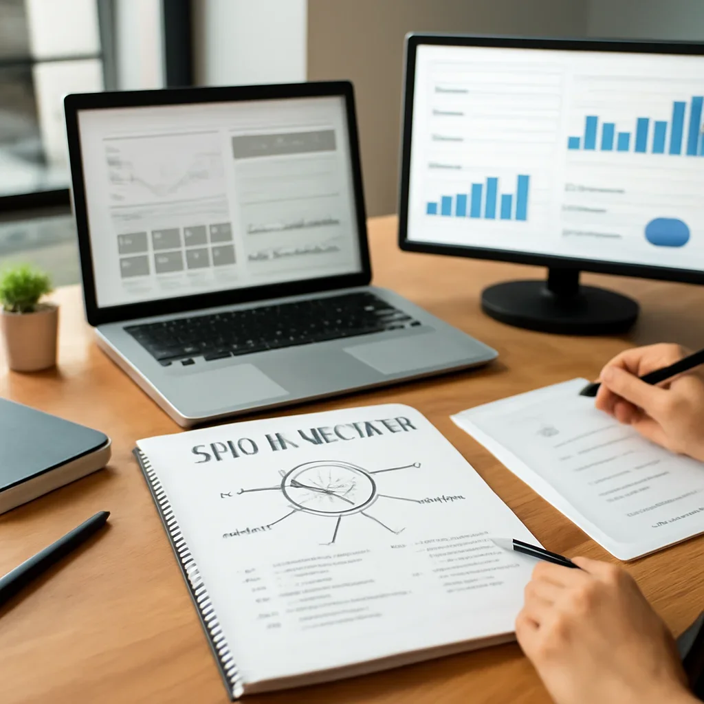 SEO in Oklahoma planning materials and performance review workspace