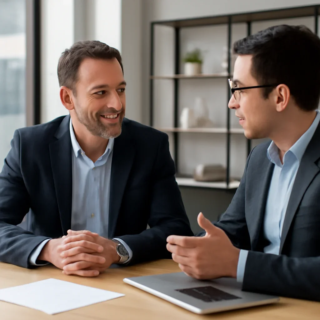 Business owner discussing Web Design in Oklahoma growth goals with a consultant