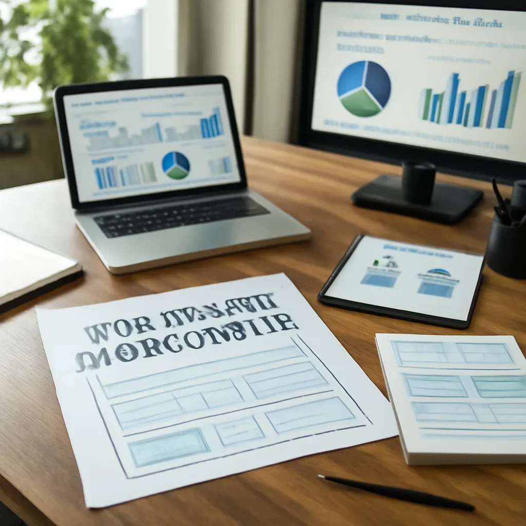 Web Design in Oklahoma planning materials and performance review workspace
