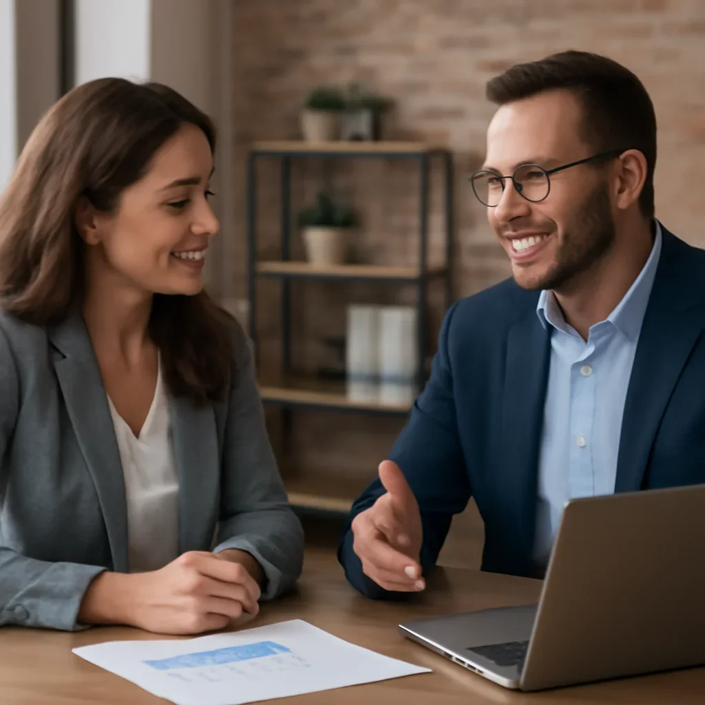 Business owner discussing Branding in Pennsylvania growth goals with a consultant