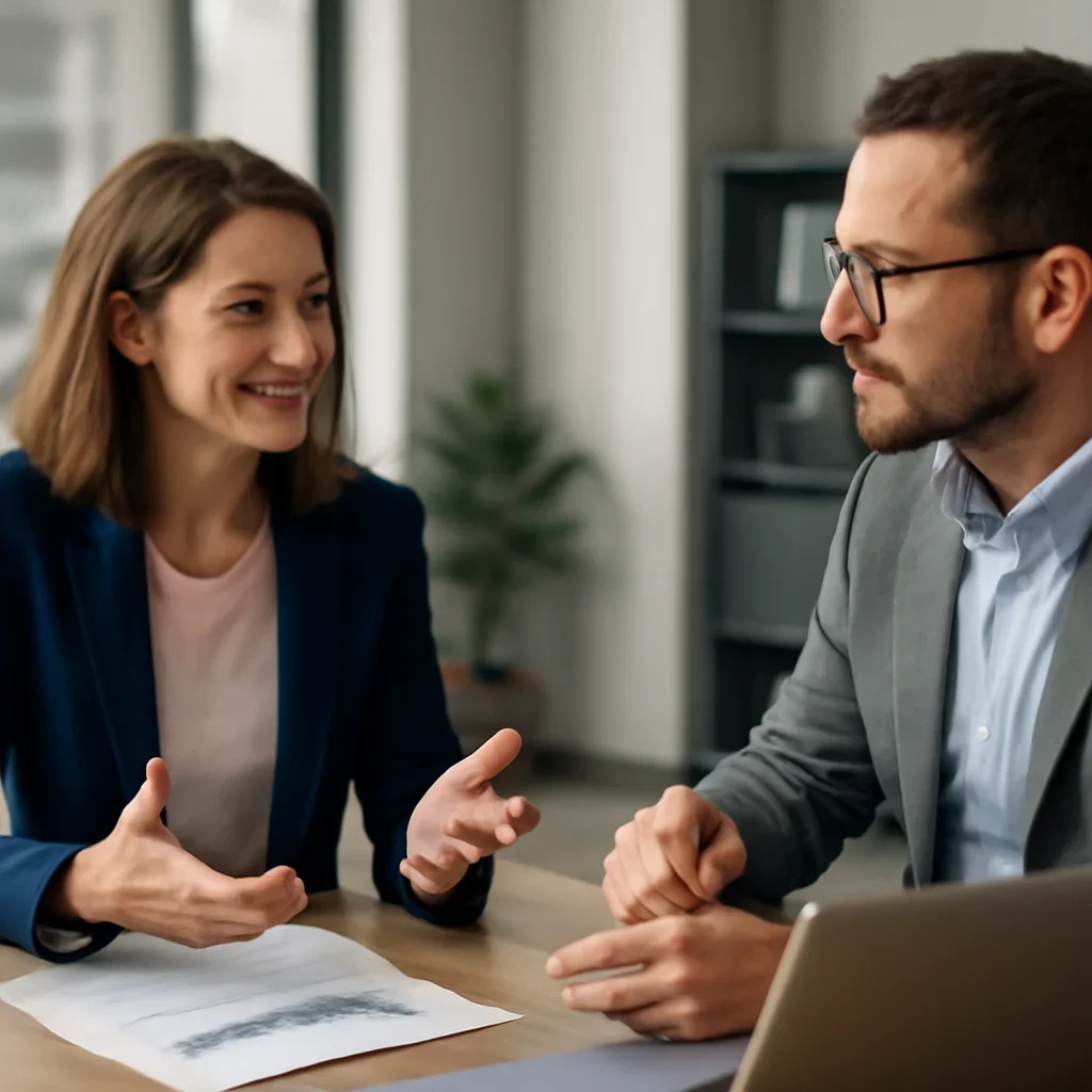 Business owner discussing Web Design in Pennsylvania growth goals with a consultant