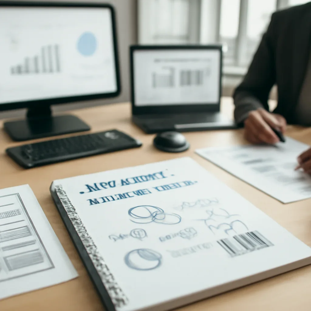 Branding in Philadelphia, PA planning materials and performance review workspace