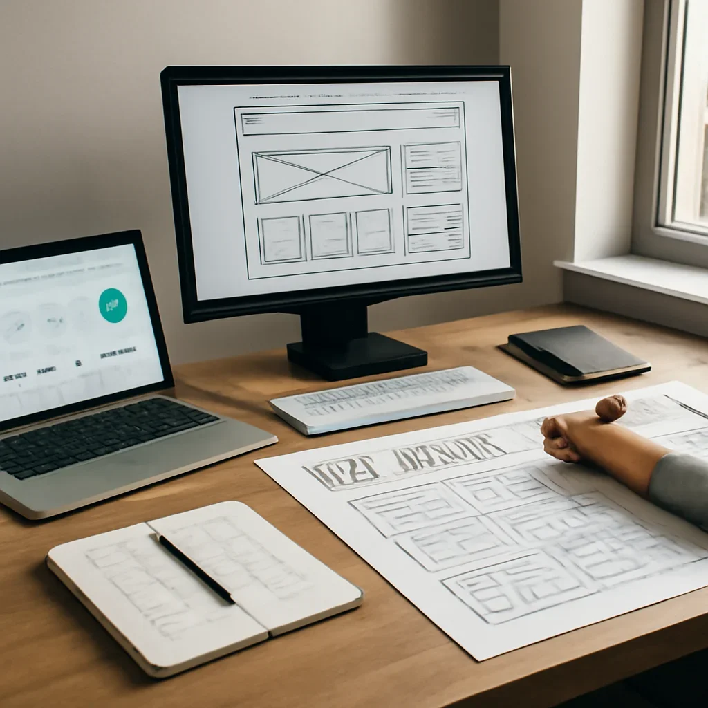 Web Design in Philadelphia, PA planning materials and performance review workspace