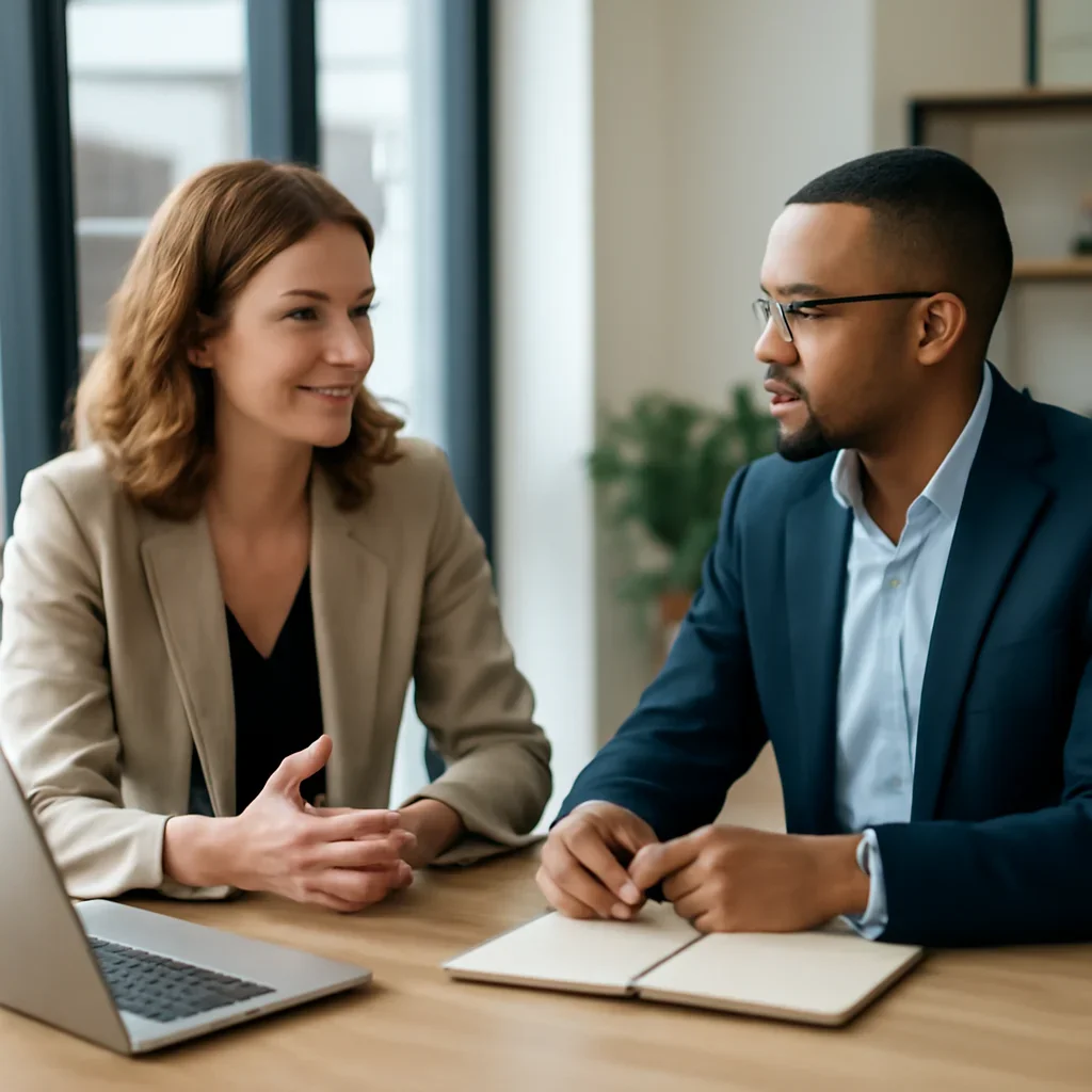 Business owner discussing Web Design in Phoenix, AZ growth goals with a consultant