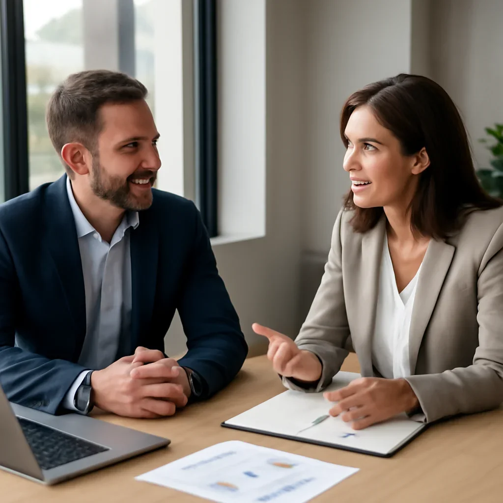 Business owner discussing Digital Marketing in Portland, OR growth goals with a consultant