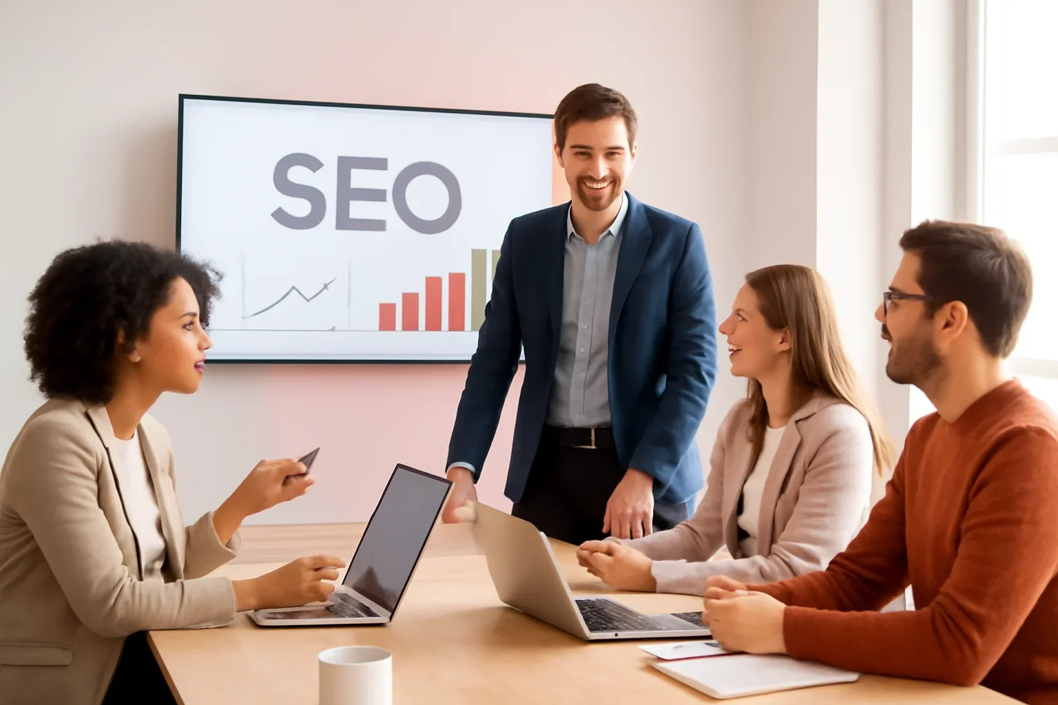 SEO in Portland, OR strategy meeting with a modern digital marketing team