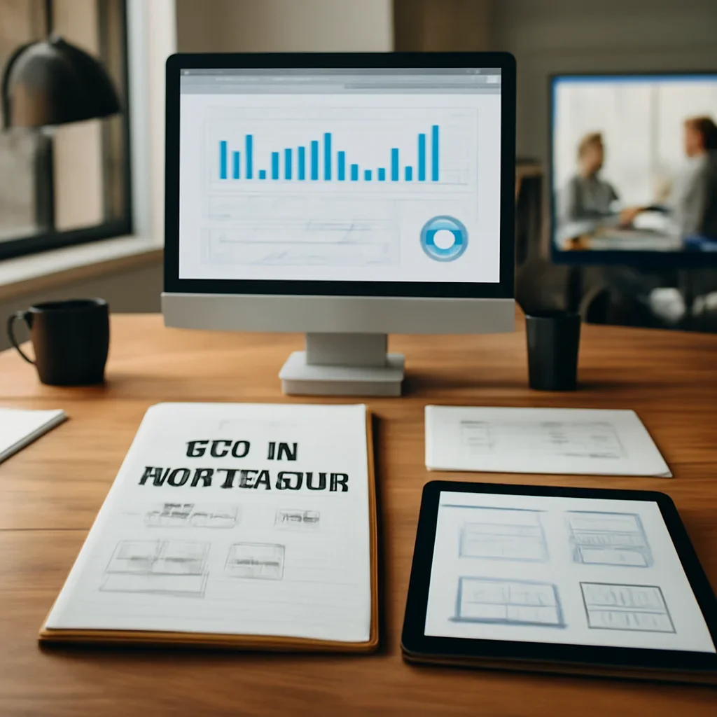 SEO in Portland, OR planning materials and performance review workspace
