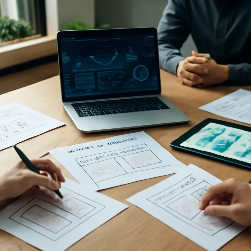 Web Design in Portland, OR planning materials and performance review workspace