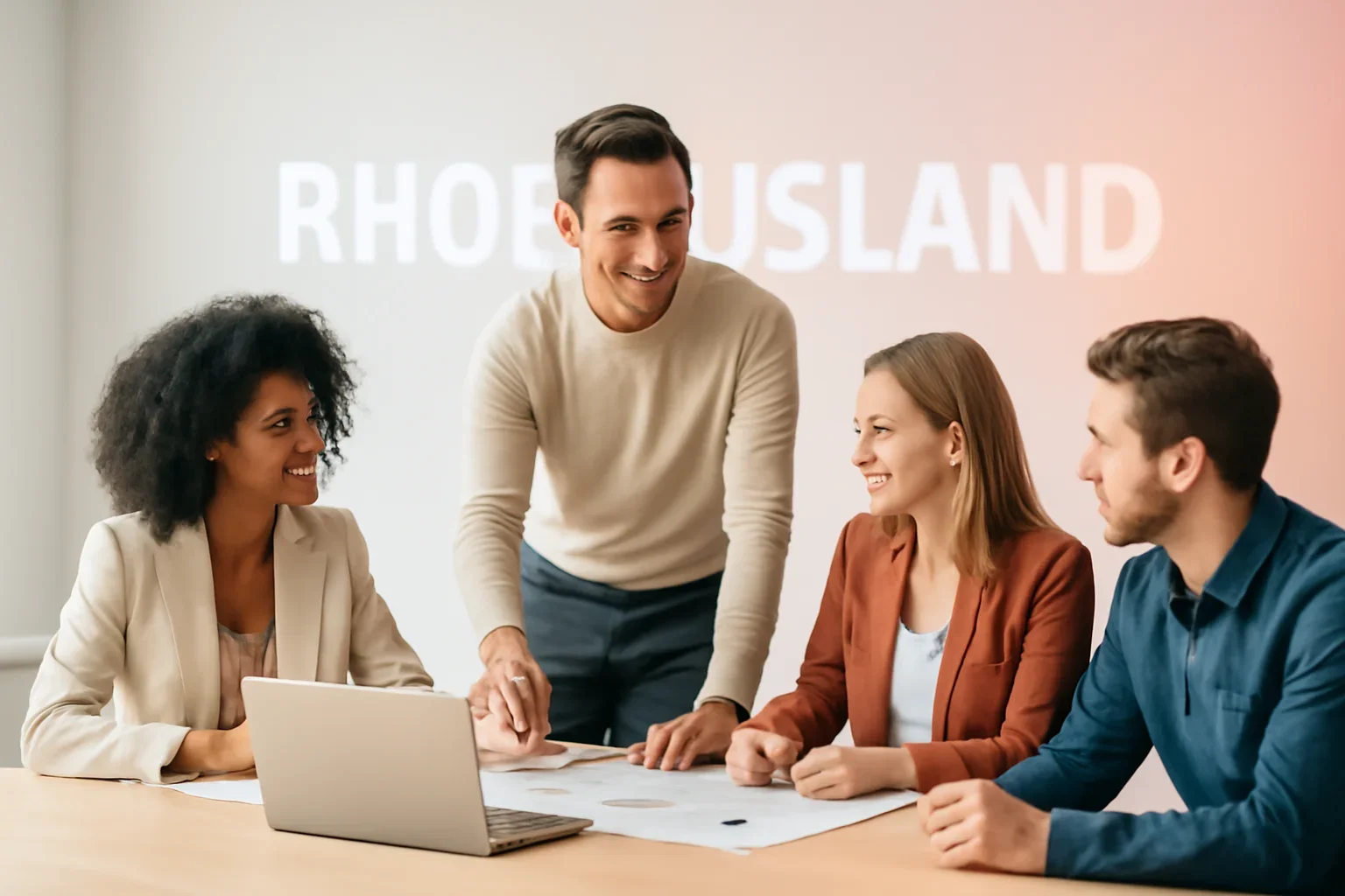 Branding in Rhode Island strategy meeting with a modern digital marketing team