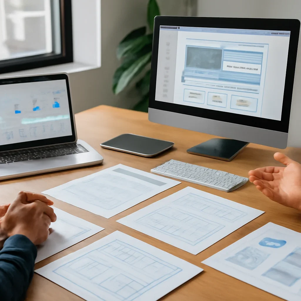 Web Design in Rhode Island planning materials and performance review workspace