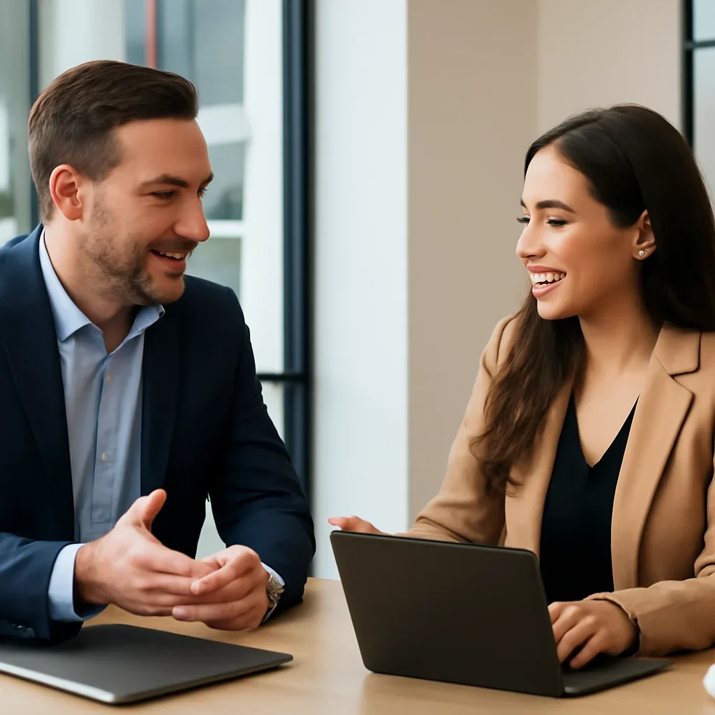 Business owner discussing Digital Marketing in Sacramento, CA growth goals with a consultant