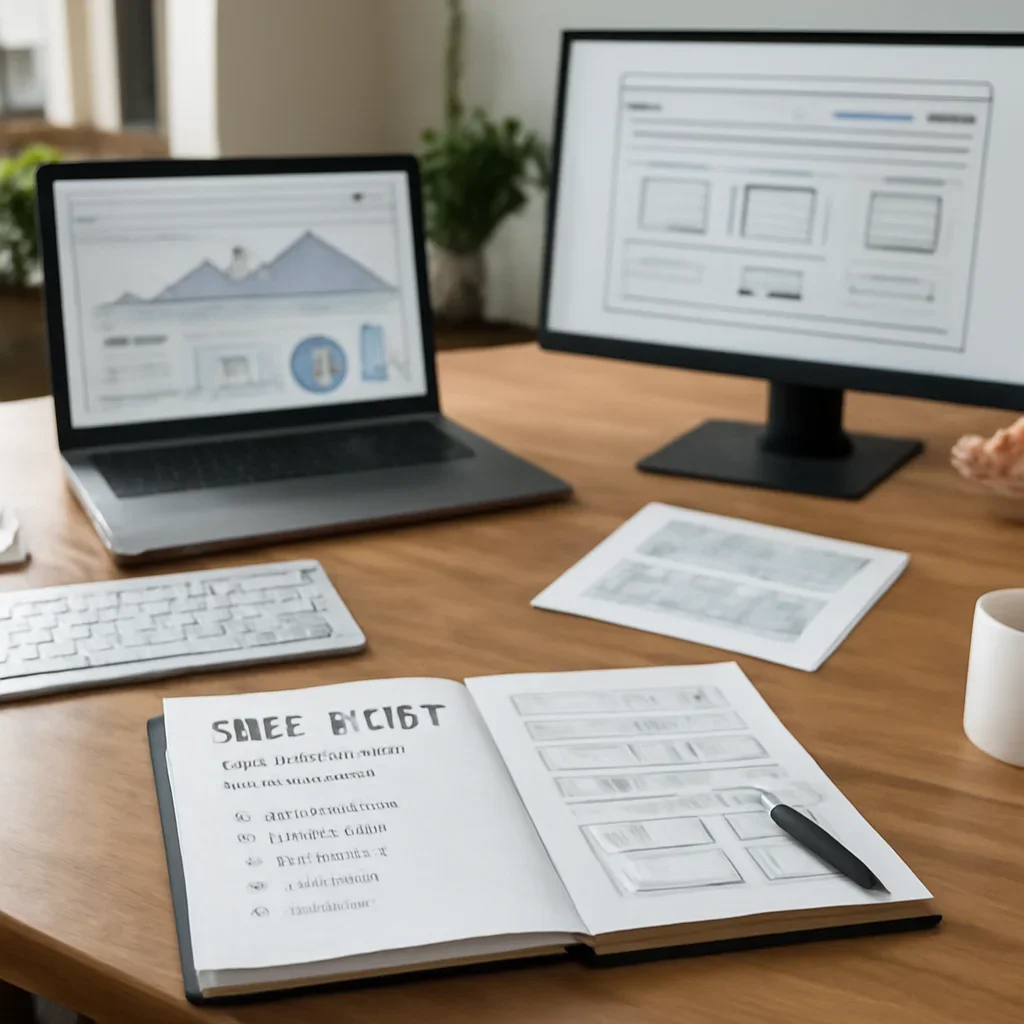 Web Design in San Antonio, TX planning materials and performance review workspace