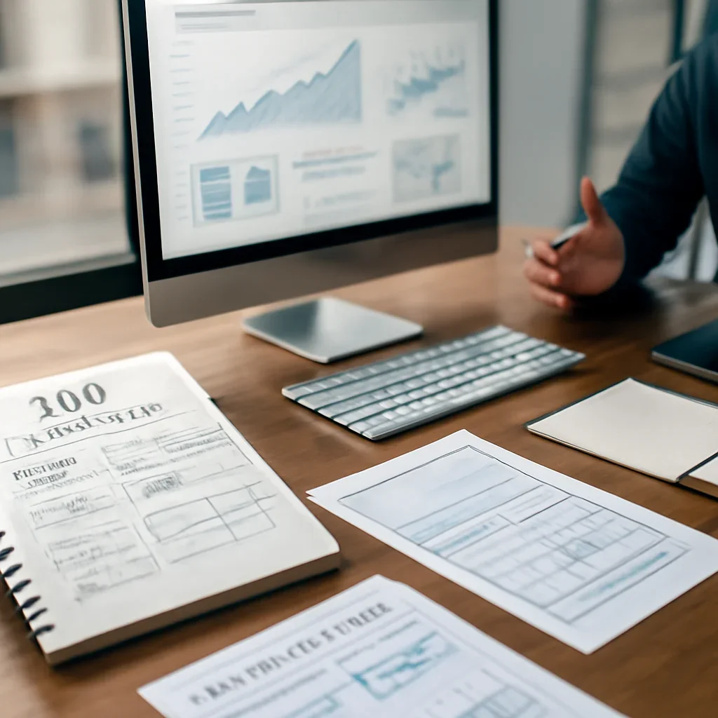 SEO in San Francisco, CA planning materials and performance review workspace