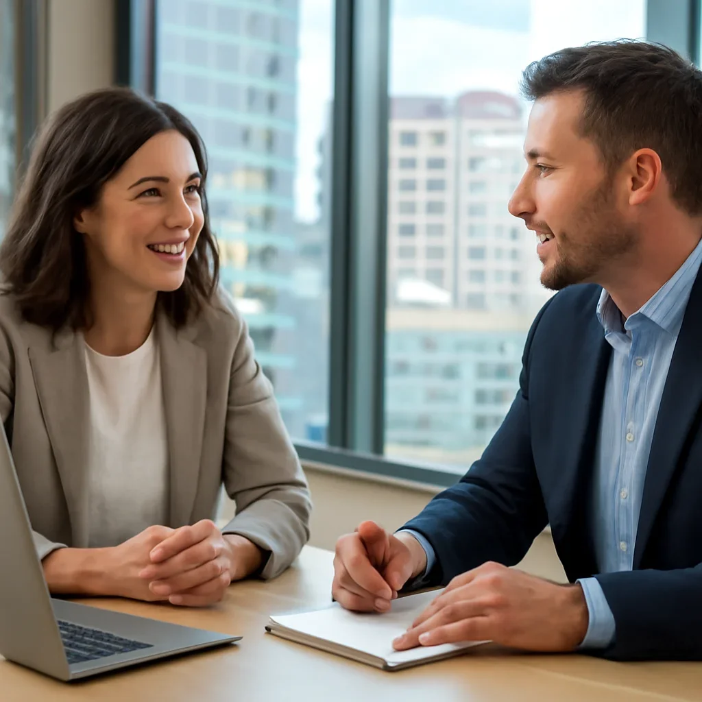 Business owner discussing Branding in San Jose, CA growth goals with a consultant