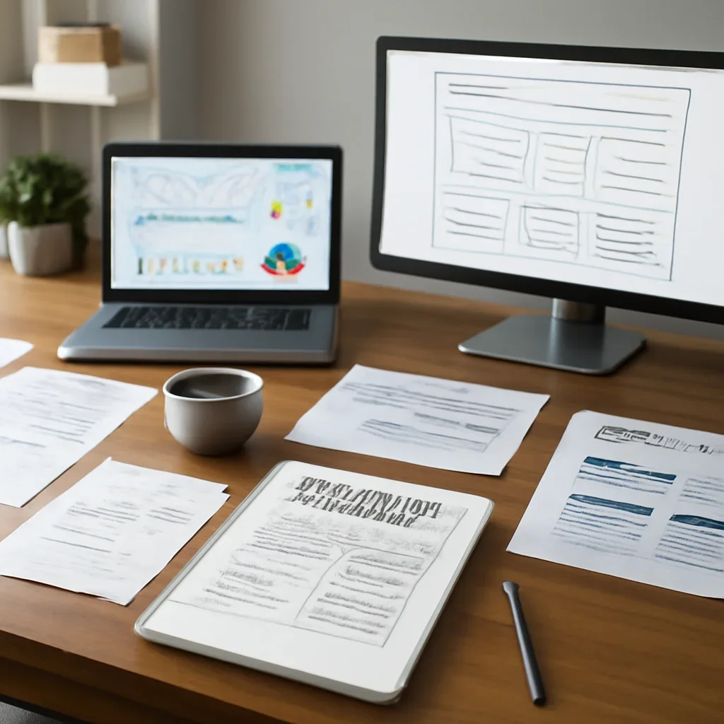 Web Design in San Jose, CA planning materials and performance review workspace