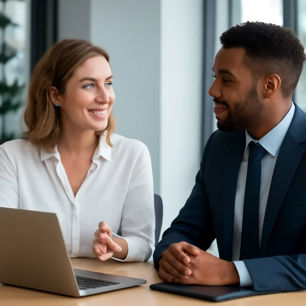 Business owner discussing Digital Marketing in South Carolina growth goals with a consultant