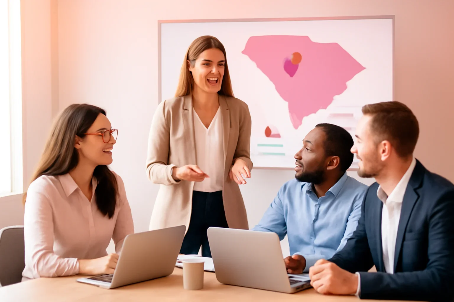 Digital Marketing in South Carolina strategy meeting with a modern digital marketing team
