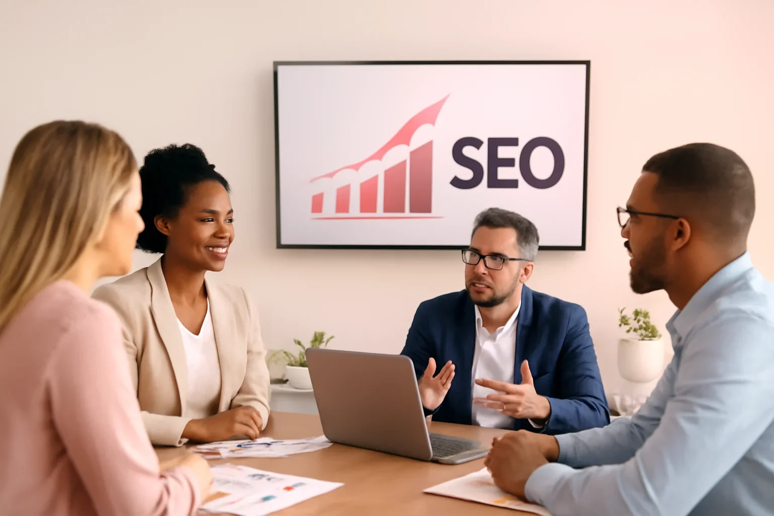SEO in South Carolina strategy meeting with a modern digital marketing team