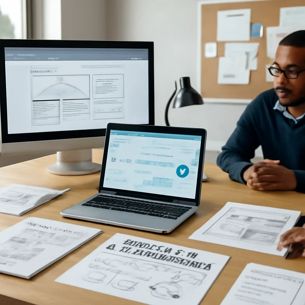 Web Design in South Carolina planning materials and performance review workspace