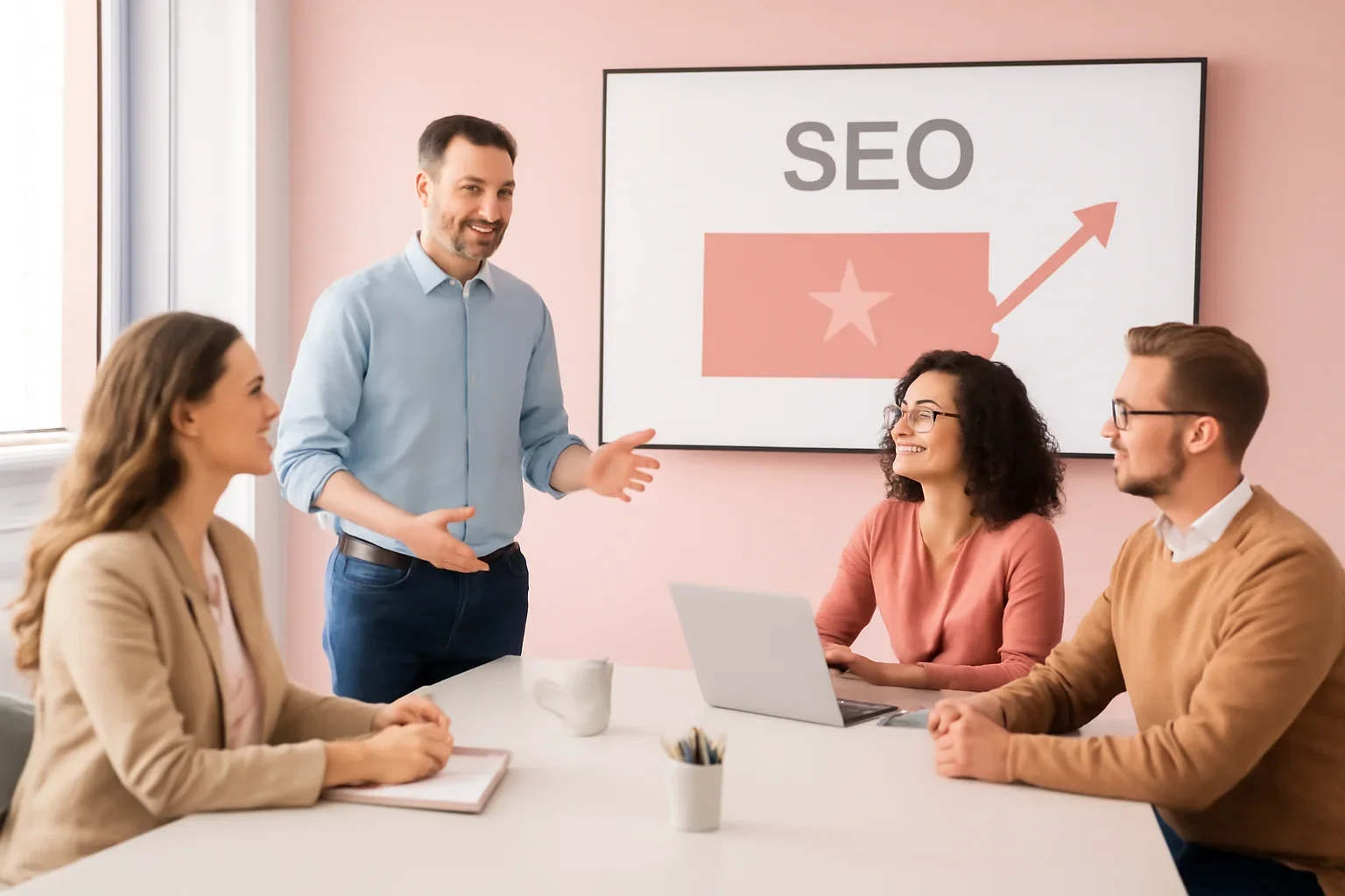 SEO in South Dakota strategy meeting with a modern digital marketing team