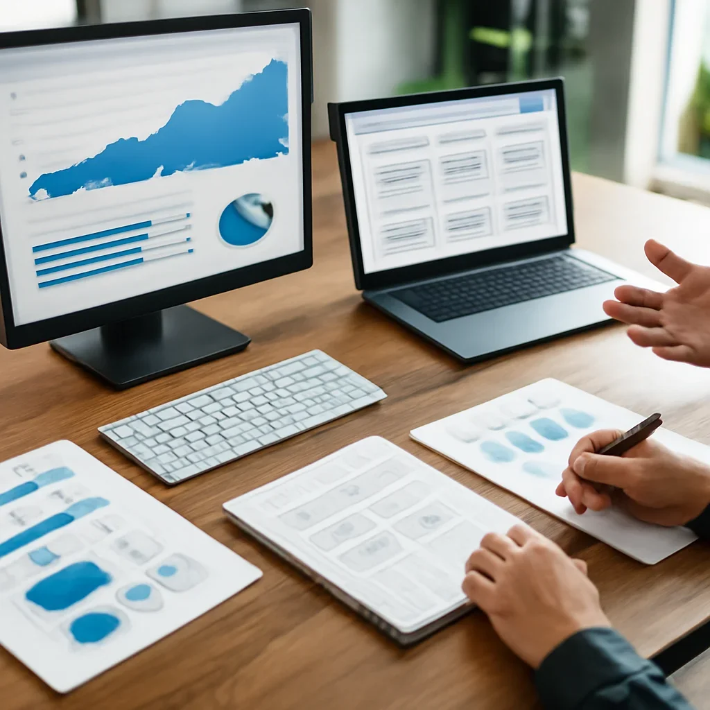Web Design in South Dakota planning materials and performance review workspace