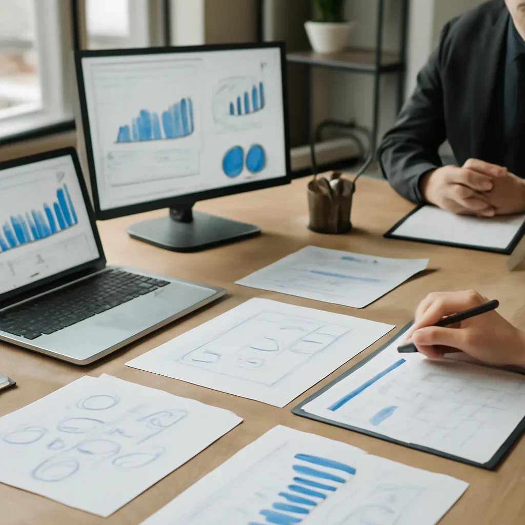 Branding in Tampa, FL planning materials and performance review workspace