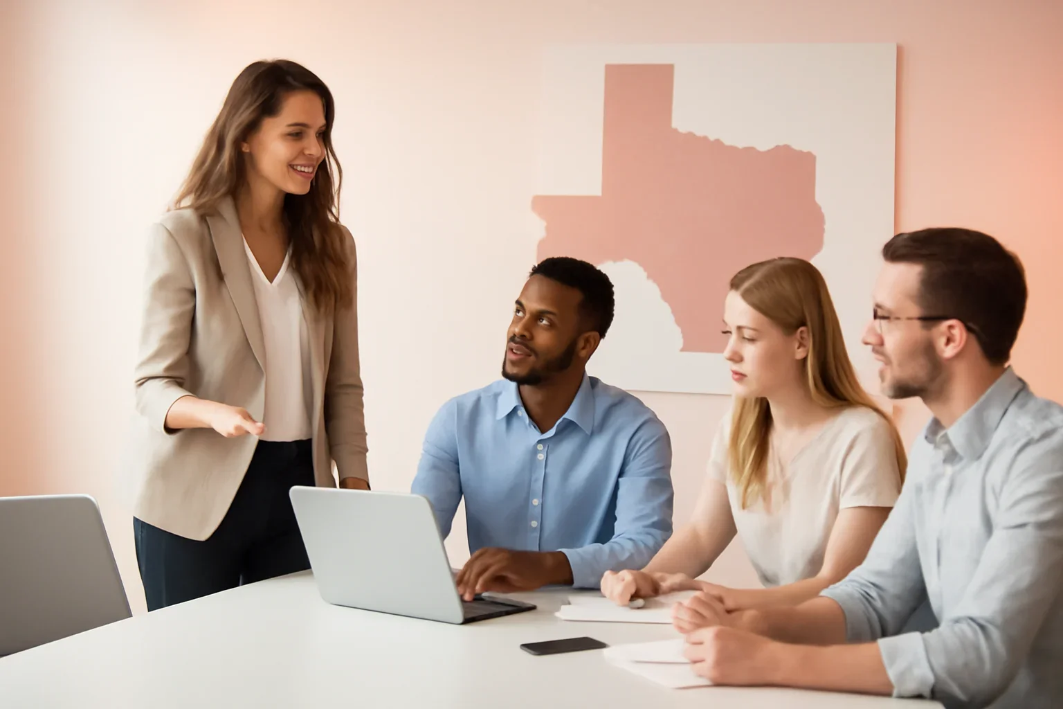 Digital Marketing in Texas strategy meeting with a modern digital marketing team