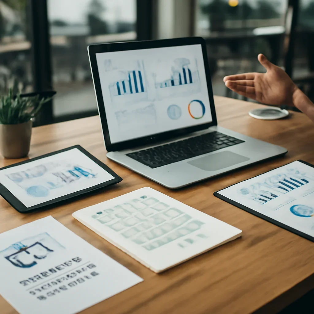 Digital Marketing in Texas planning materials and performance review workspace