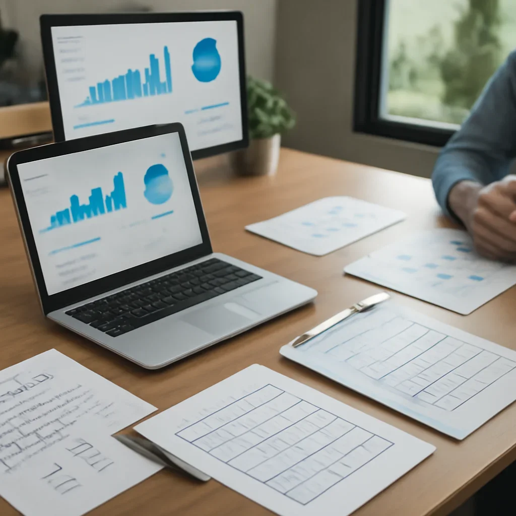 Web Design in Texas planning materials and performance review workspace