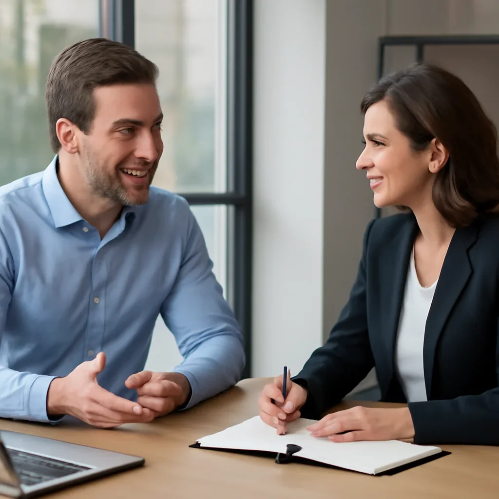 Business owner discussing Web Design in Tulsa, OK growth goals with a consultant