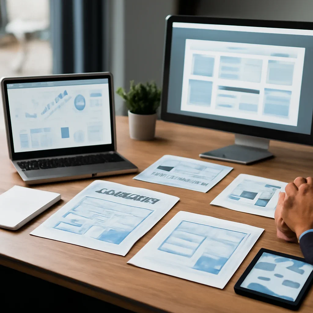 Web Design in Tulsa, OK planning materials and performance review workspace
