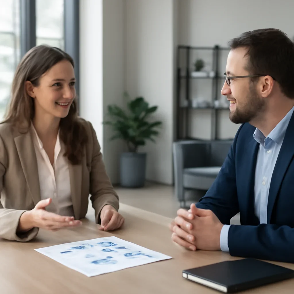 Business owner discussing Branding in Utah growth goals with a consultant