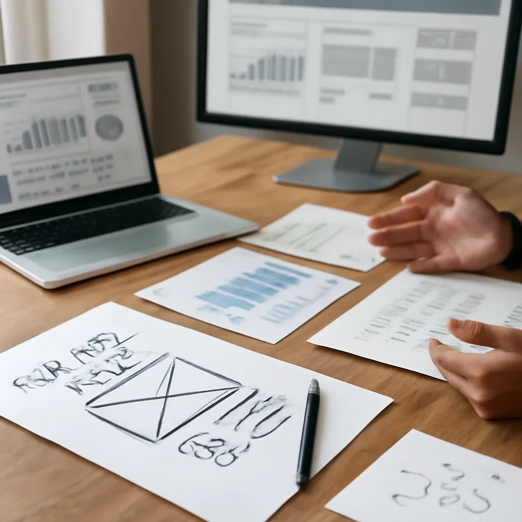 Web Design in Utah planning materials and performance review workspace