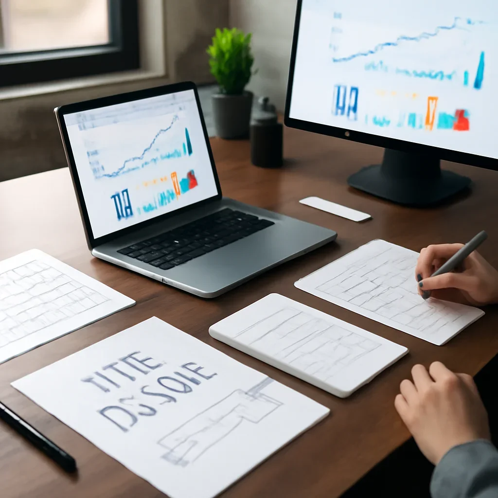 Web Design in Vermont planning materials and performance review workspace