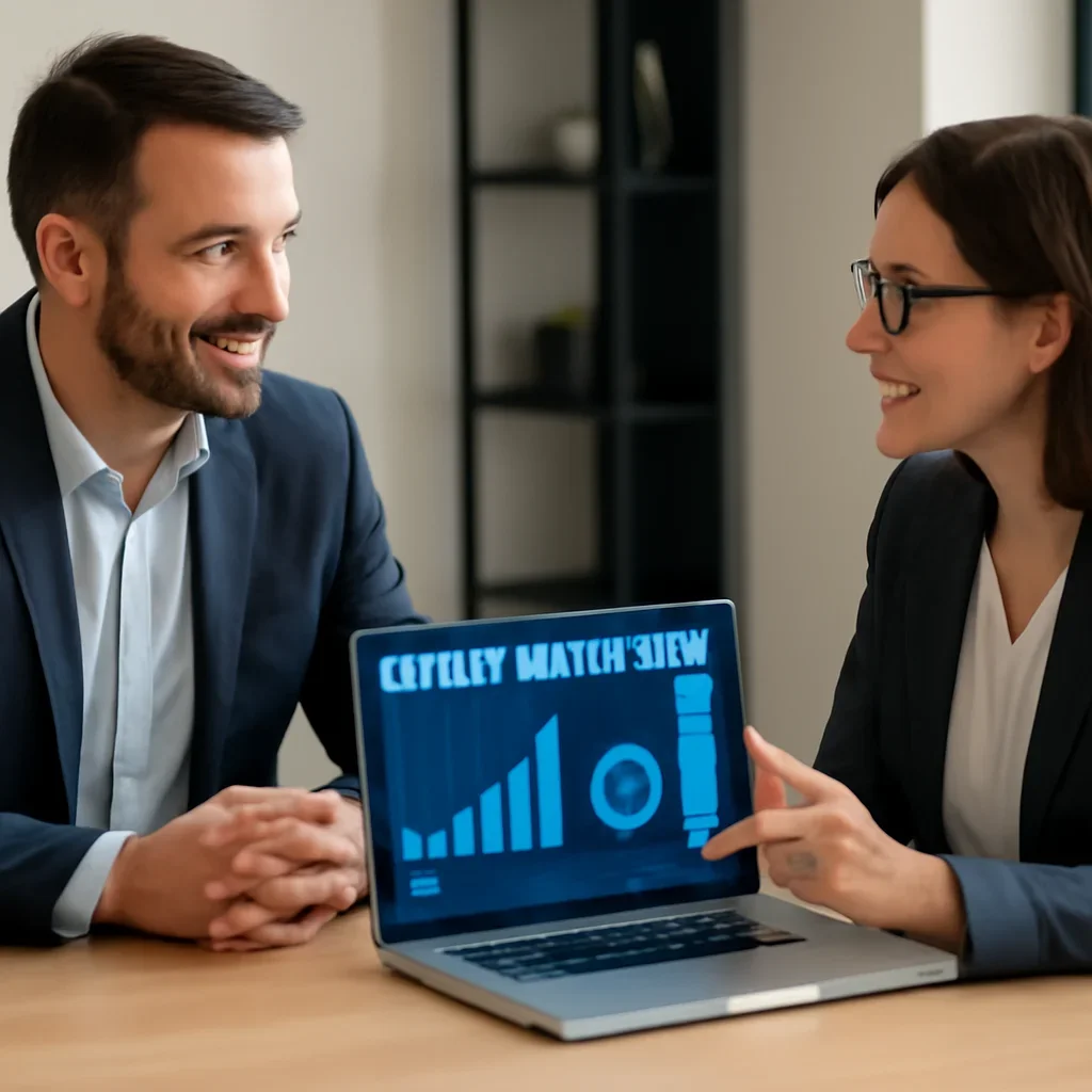 Business owner discussing Digital Marketing in Virginia growth goals with a consultant