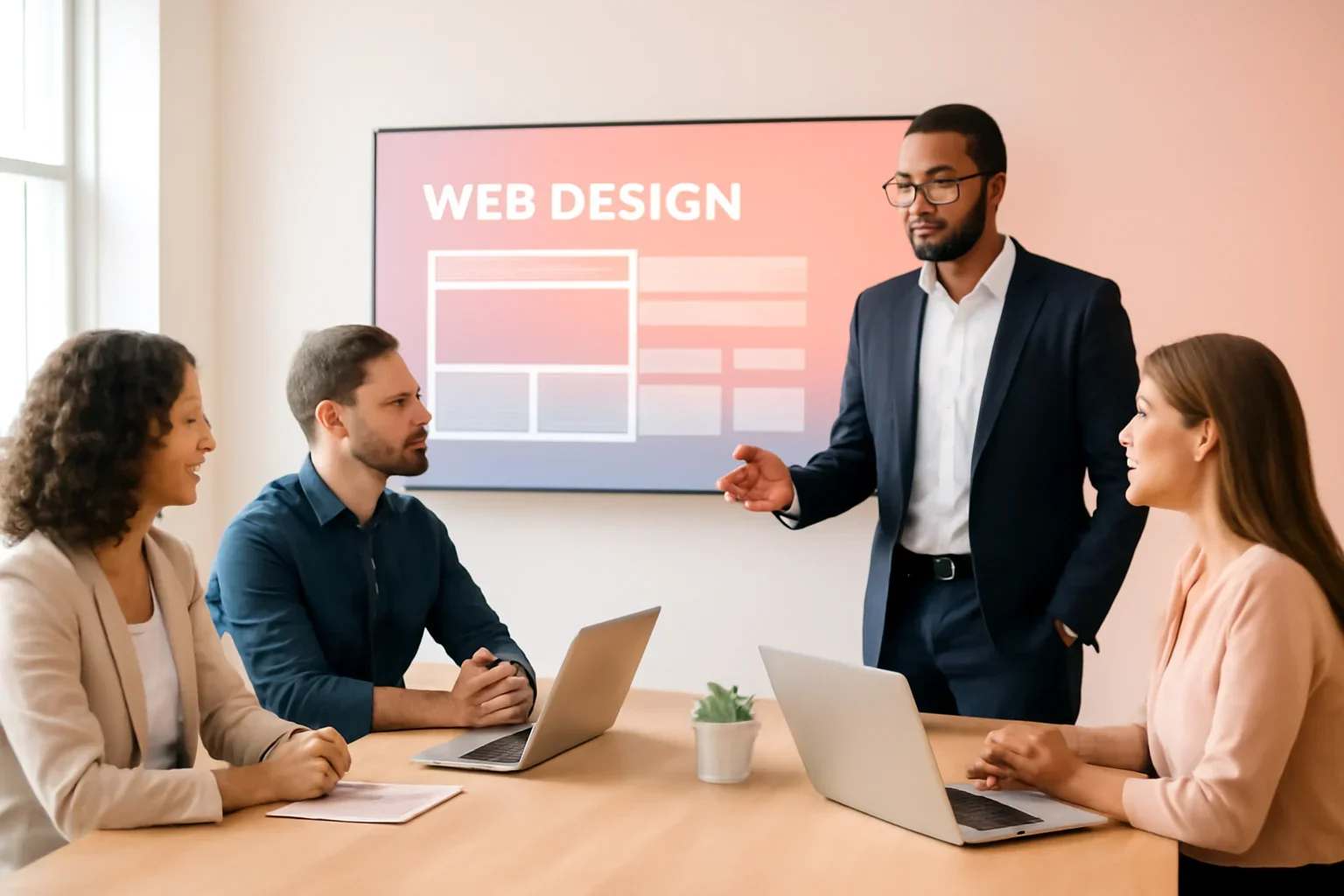 Web Design in Virginia strategy meeting with a modern digital marketing team