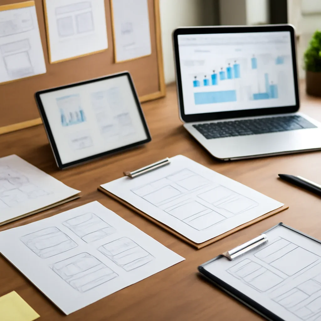 Web Design in Virginia planning materials and performance review workspace