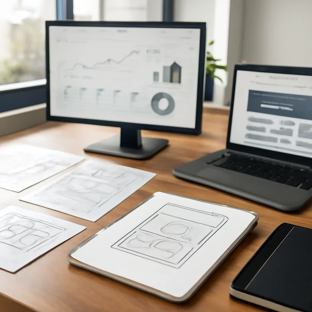 Web Design in Washington planning materials and performance review workspace