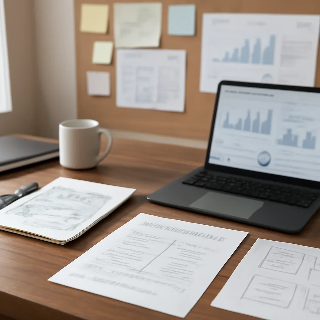 Web Design in West Virginia planning materials and performance review workspace
