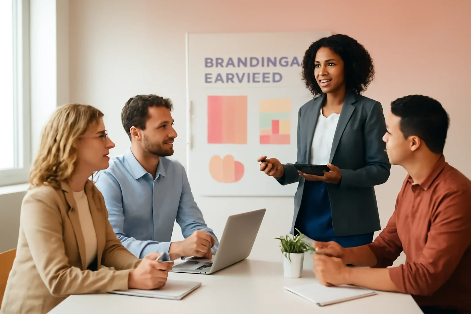 Branding Services strategy meeting with a modern digital marketing team