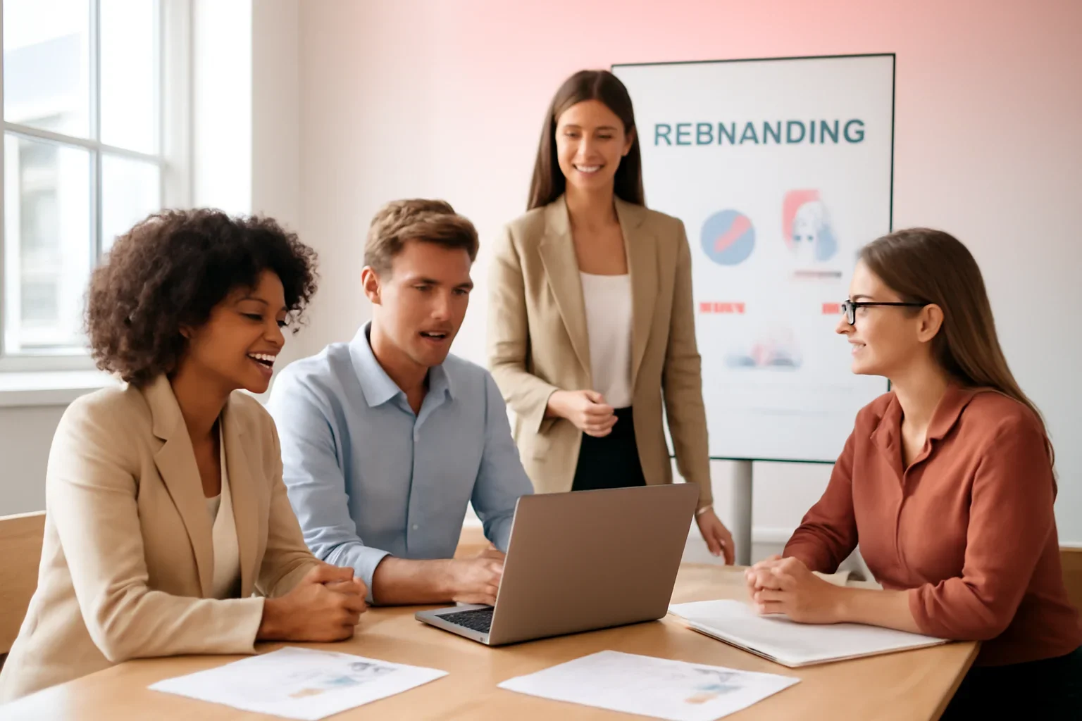 Rebranding Services strategy meeting with a modern digital marketing team
