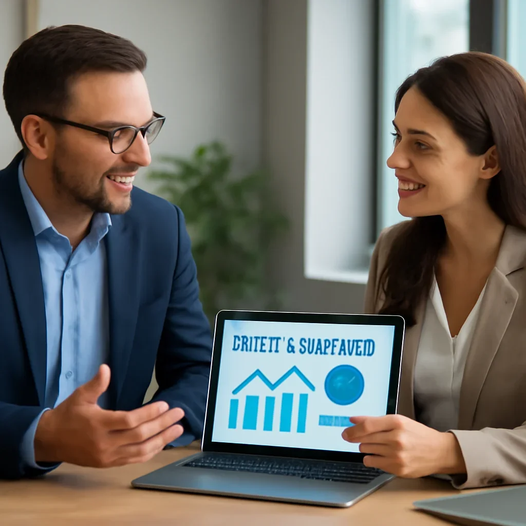 Business owner discussing digital marketing services overview growth goals with a consultant