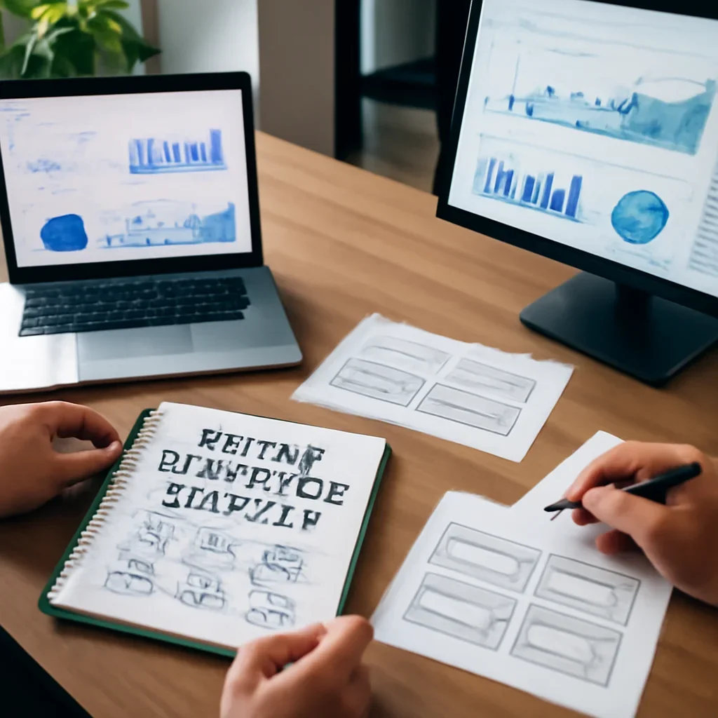 Digital Marketing Services planning materials and performance review workspace