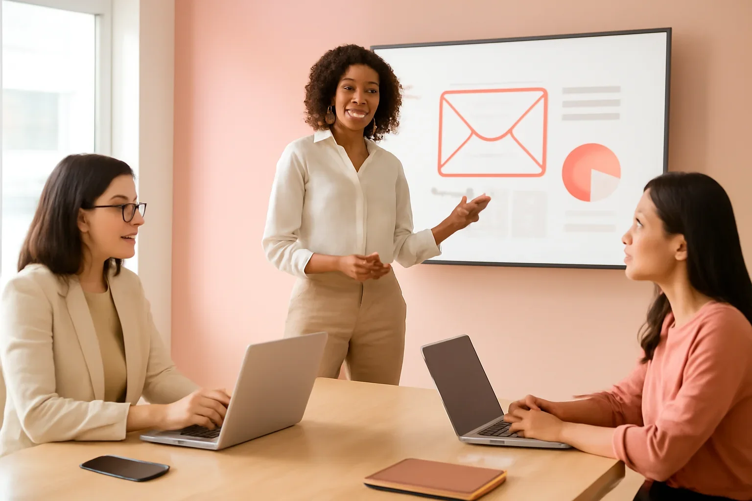 Email Marketing Services strategy meeting with a modern digital marketing team