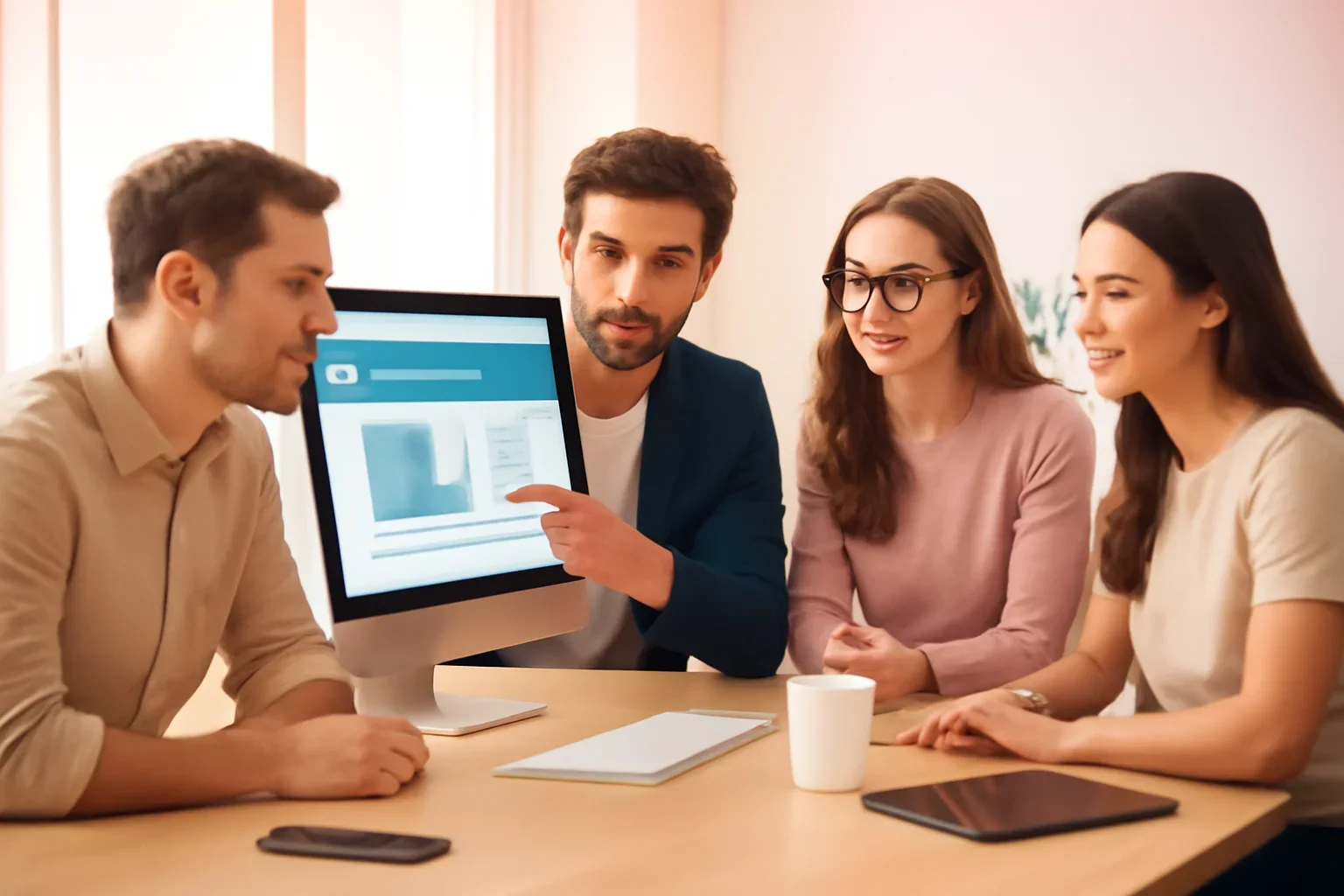 WordPress Web Design strategy meeting with a modern digital marketing team