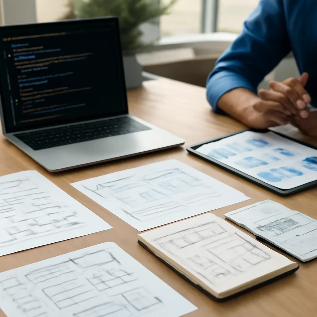 Web Development planning materials and performance review workspace
