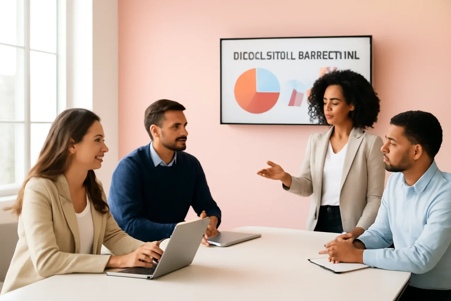 B2B Digital Marketing strategy meeting with a modern digital marketing team