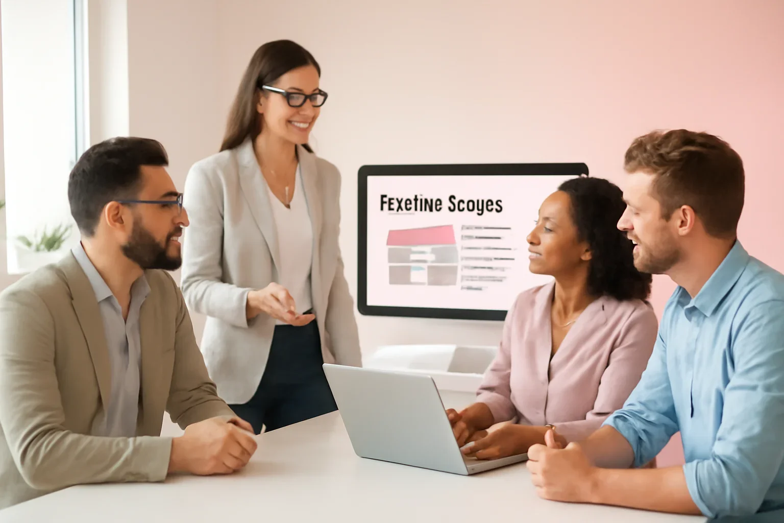 B2B Web Design strategy meeting with a modern digital marketing team
