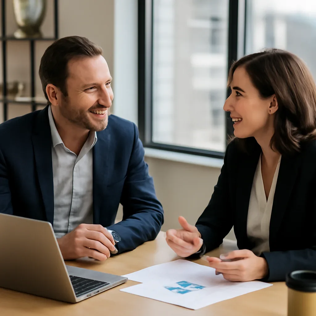 Business owner discussing Local Businesses Digital Marketing growth goals with a consultant