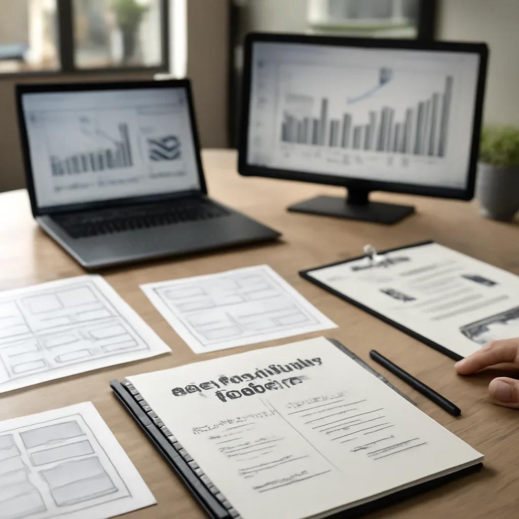 Local Businesses Solutions planning materials and performance review workspace